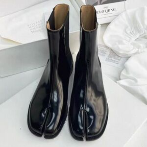 Maison Martin Margiela Glossy Black Ankle Boots